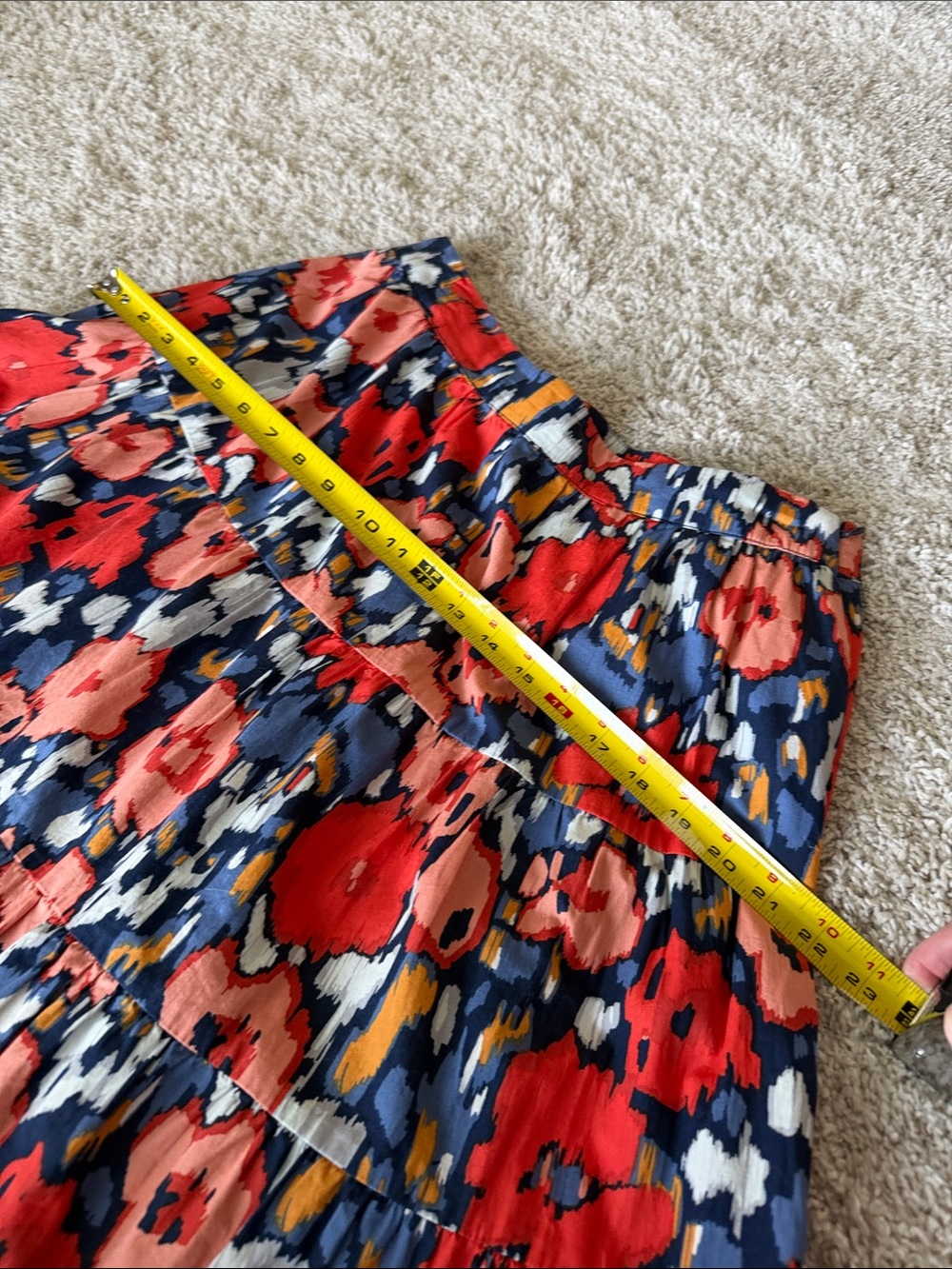 Boden Red Floral Tiered Midi Skirt - Picture 10 of 10